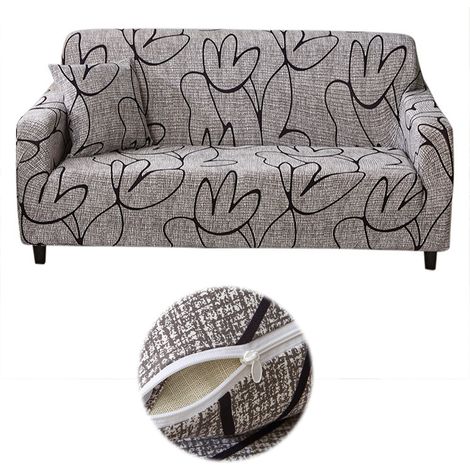 Rutschfester, elastischer, bedruckter, staubdichter Sofabezug mit Kissenbezug (für 3-Personen-Sofa) (1/5)