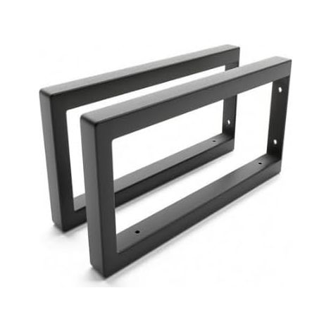 Set mit 2 schwarzen Metallregalhalterungen - 40 x 10 cm - Rechteckige Waschbeckenhalterung aus Kohlenstoffstahl - Für Waschbecken und Spülbecken (1/3)