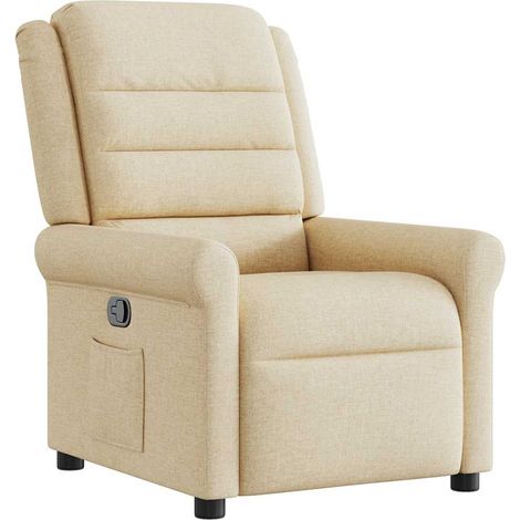 Fauteuil de Salon,Chaise,Fauteuil inclinable Crème Tissu CFW591985 (1/5)