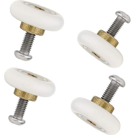 Lot de 4 roulettes de rechange pour porte de douche 19 mm de diamètre