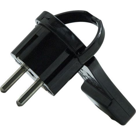SANS MARQUE Fiche électrique plate mâle 2 pôles + terre, 16 A, noir