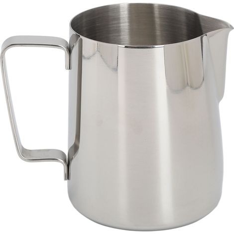 Tasse à mousse de café en acier inoxydable à bec pointu, 350 ml, couleur naturelle, idéale pour la maison et les cafés. (1/5)