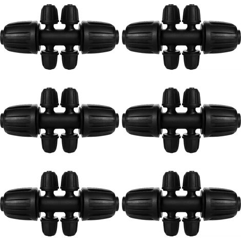 6 Pcs Barbed Tee Pipe Connector 6-Way Irrigation Hose Connector for Tube 13/16mm to 4/7mm, 6-Way Drip Irrigation Connector for Garden, Lawn
Brand: VooGenzek (1/5)
