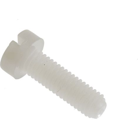 Vis à métaux RS PRO M5 à tête Cylindrique fendue en Nylon, 16mm ( Prix pour Sachet de 100 )