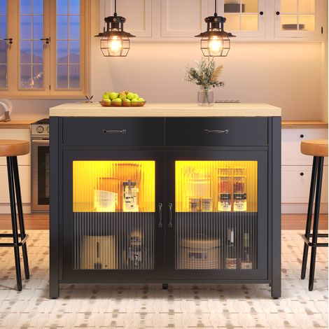 Mesa cocina con almacenaje y puerta de cristal OKMYHOME (1/5)