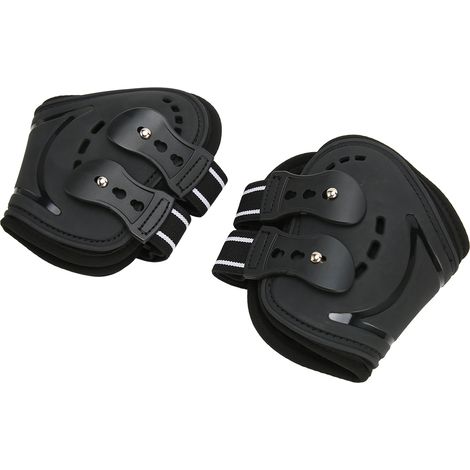 Guêtres pour postérieurs de cheval respirantes, résistantes aux chocs, ajustables, antidérapantes et légères, protection des boulets, noires, taille M (1/5)