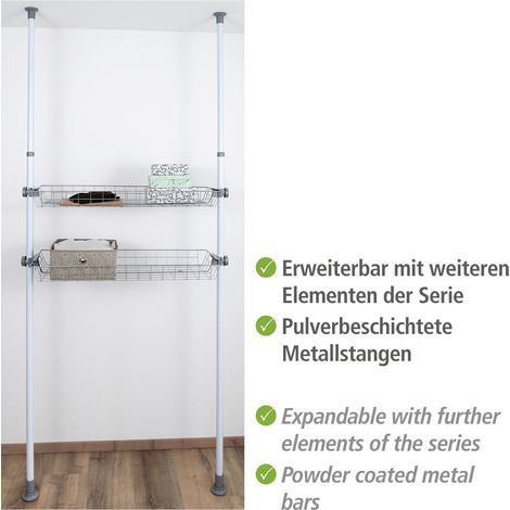 WENKO Korb Herkules 2er, 2er, Grau, Stahl grau, Kunststoff (ABS) grau, Polypropylen grau (1/5)