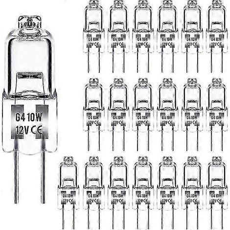 Ampoules halogènes G4 10 W 12 V blanc chaud, lot de 20, préchauffage (1/5)