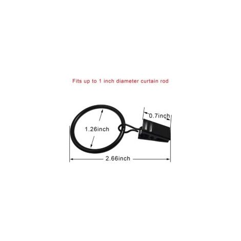 Set di 40 anelli per tende con clip, clip per tende con anelli, anelli di sospensione con diametro interno di 3,2 cm, adatti a bastoni per tende fino a 2,5 cm - Crezuo