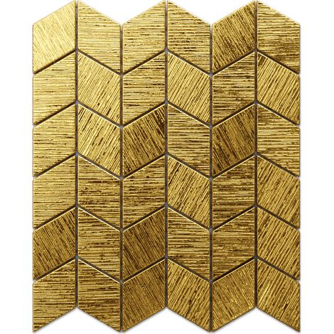 Glasmosaik auf Netz für Bad oder Küche 26.5cm x 30.5cm - Gold tulip (1/5)