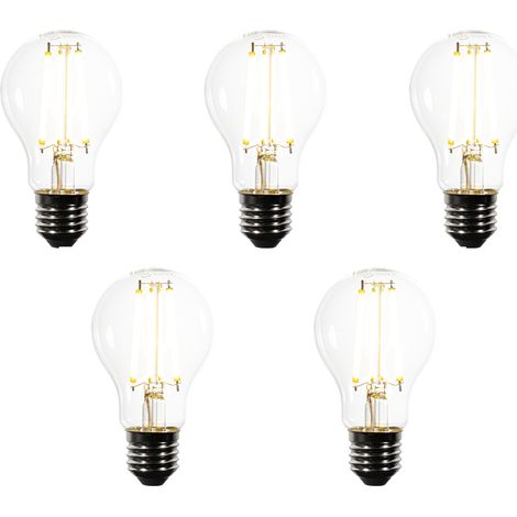 QAZQA 5er-Set E27 Dimmbare LED-Glühbirnen A60 Klar 7,2W 1521 lm