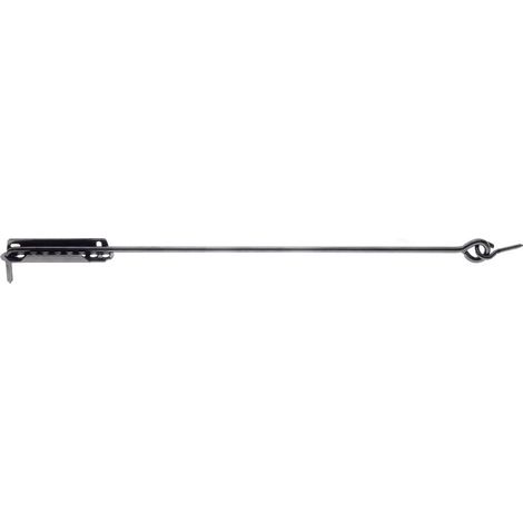 Crochet crémaillère – avec platine d'arrêt ajustable – Longueur 600 mm – noir – Marque
