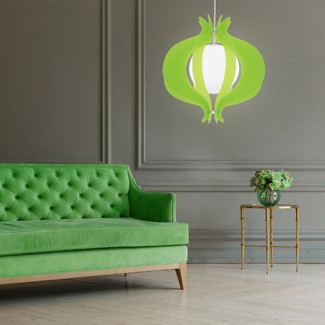 Design Hänge Lampe Esszimmer Küchen Pendel Leuchte Glas Kugel grün im Set inklusive LED Leuchtmittel