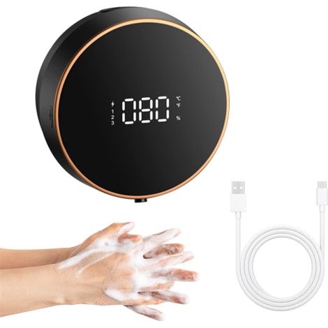Distributeur de savon automatique mural, machine électrique de proposition de savon, rechargeable avec affichage de la température, adapté aux enfant (1/5)