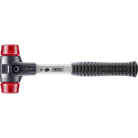 HALDER SIMPLEX Schonhammer Ø 40 mm Plastik rot mit verstärkem Tempergussgehäuse und Fiberglasstiel (1/5)