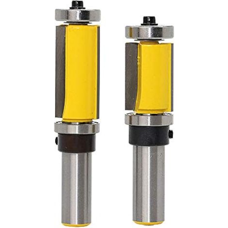 2 lots fraise à affleurer avec roulement haut et bas, queue de 1/2 pouce, hauteur de coupe 26 mm et 38 mm, outil de coupe pour menuiserie