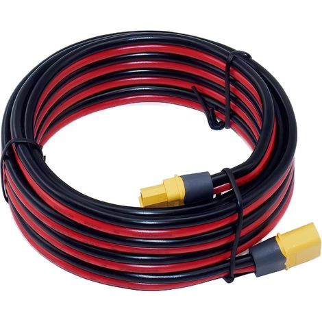 Rallonge de câble XT60 3 m, XT60 femelle vers mâle XT60H - 3 m - Câble solaire 12AWG - Compatible avec le panneau solaire (1/5)