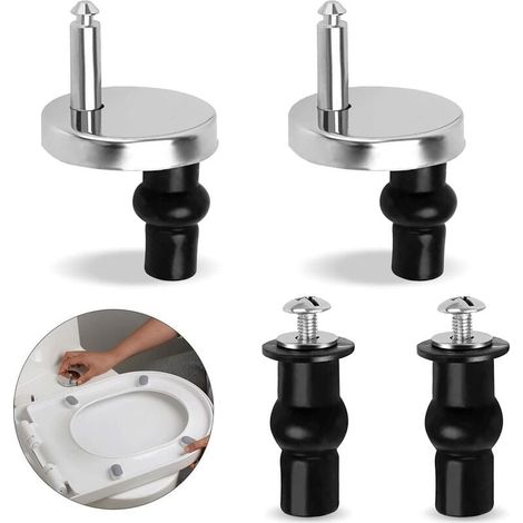Vis De Siège De Toilette - Charnière Universelle En Acier Inoxydable Avec Rondelle En Caoutchouc Étendue - Pour Fixation Haut De Cuvette - Lot De 2