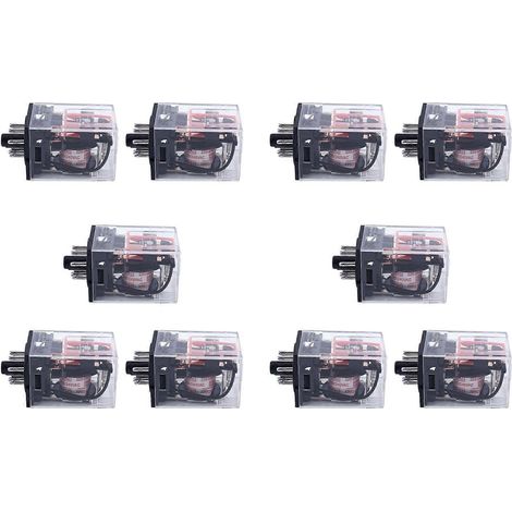 Relais de puissance PCB 10 broches DPDT 2NO 2NC MK2P-1, tension de bobine 220 V/230 V CA (1/5)