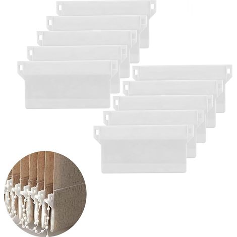 Store Vertical en Poids,10 pcs Store Californien Plaque de Lestage Poids,pour Stores Verticaux Poids de Store Vertical Lattes,pour Rideaux Remplacement de Plaques Cassées Stores Veranda,89mm Blanc (1/5)