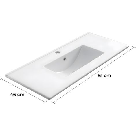Encimera de porcelana blanca de 60 cm (1/5)
