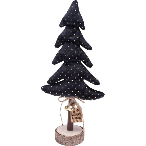 TrendLine Dekofigur Tannenbaum 29 x 13 cm schwarz-gold Dekofigur