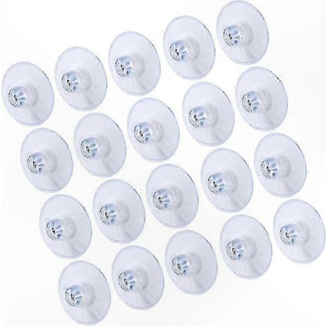 Ventouses PVC Transparentes 45mm, Lot de 20, Sans Crochet, Fixation par Aspiration (1/5)