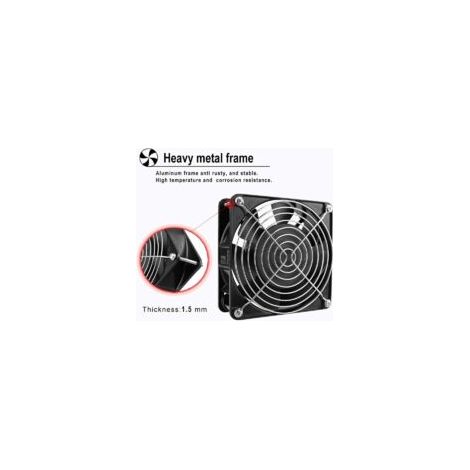 Ventilateur axial haute température 120 x 120 x 38 mm – Pales en métal silencieuses – Installation facile pour poêles et cheminées (1/4)