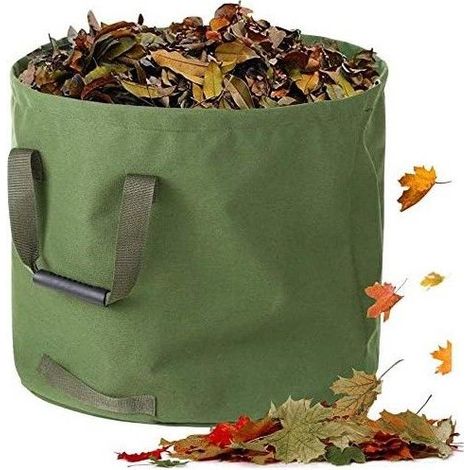 Sac à déchets de jardin - Extra large 32 gallons - Réutilisable - Deux poignées - Vert - Cerceau flexible (1/5)
