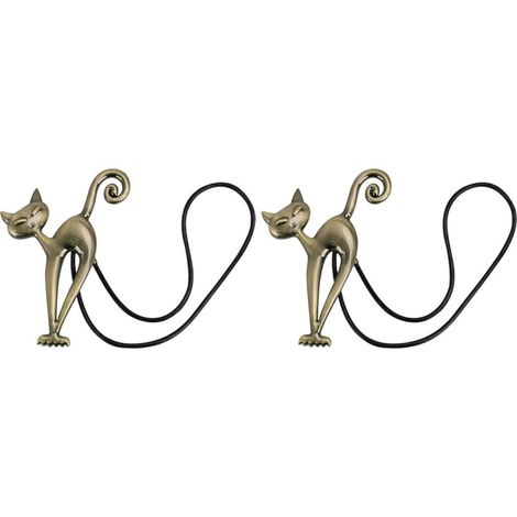 2Pcs Embrasse à Rideaux Magnétique Attache Rideau Aimanté Boucle de Rideau Magnifique Clip Rideau en Motif de Chat Accessoires pour Rideaux pour Maison Salon Chambre Bureau (1/5)