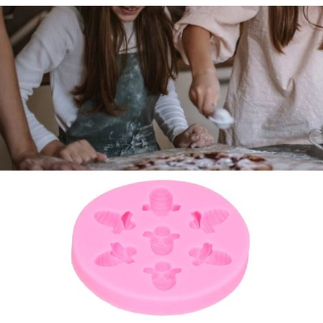Ulisem Kuchenform aus lebensmittelechtem Silikon in Bienenform, DIY-Kuchendekorations- und Backwerkzeug (Pink) (1/4)