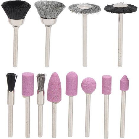 Ortviai Brosse de ponçage pour bois et métal – Lot de 4 disques abrasifs en nylon et corindon rouge pour perceuse ou meuleuse (1/5)