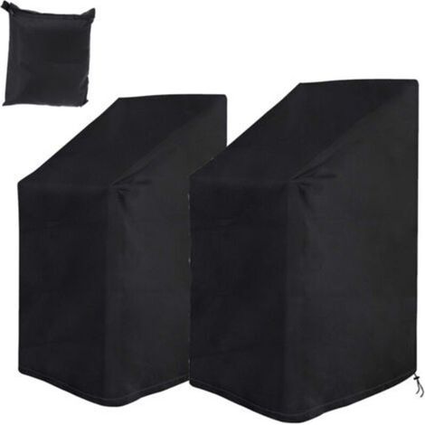 Set of 2 protective covers for garden chairs, waterproof, cold-resistant, UV-resistant, 210D Oxford fabric cover, for garden chairs, stackable chairs, chair cover