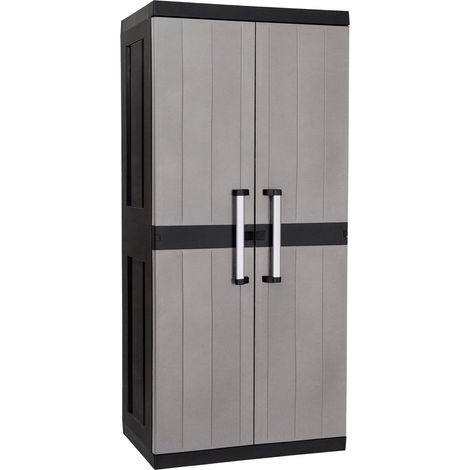 Toomax Armadio 2 Ante Garage Mega Utility Cabinet con Ripiani – Mobile Porta Attrezzi con 4 Ripiani Regolabili