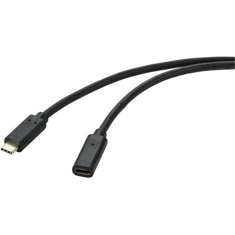 Trywise Câble USB USB 3.2 Gen2 (USB 3.1 Gen2) USB-C® mâle, USB-C® femelle 2.00 m noir gaine en PVC RF-4755222 Y448992 (1/4)