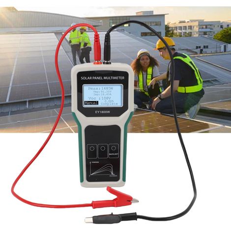 Multímetro fotovoltaico EY1800W de 20–120 V con retroiluminación, controlador MPPT y comprobador de paneles solares, dispositivo de medición de voltaje y potencia máximos. (1/5)