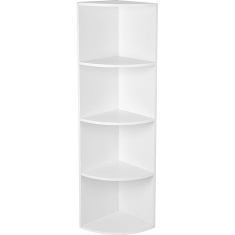 Scaffale angolare bianco a 5 ripiani in legno (1/5)