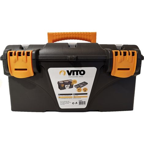 Boite à outils 16" Mallette de bricolage 410 x 209 x 195 mm 2 organiseurs et porte outils Amovible VITO (1/5)