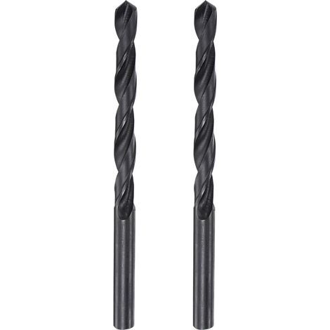 Lot de 2 forets hélicoïdaux à tige droite en acier rapide 6542, forets entièrement rectifiés en oxyde noir, 6,1 mm, diamètre du foret 93 mm, longueur totale (1/5)