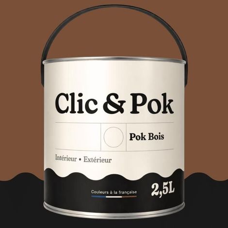 Peinture Bois Extérieur – POK BOIS - 2,5L - RAL 8024 - Brun beige- Résistante aux intempéries - Ne s'écaille pas