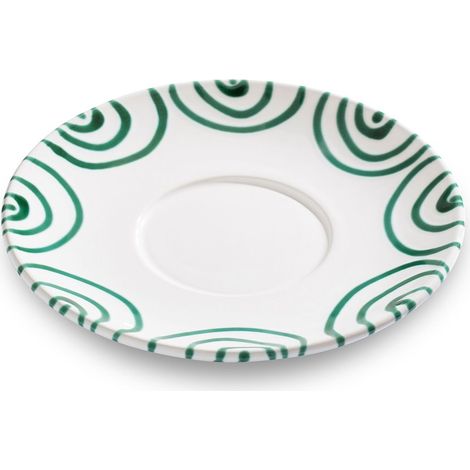 Gmundner Cerámica Verde Flameado, platito taza de té Maxima (Ø18cm) (1/2)