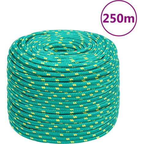 Corde marine tressée en polypropylène vert, 8 mm x 250 m - PANGIVO (1/5)