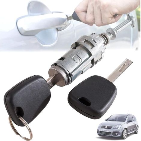 Türschlosszylinder kompatibel mit Citroen C2, C3 – Vordertür links (Fahrerseite) – 9170T9 – Türschlosszylinder und Schlüssel – Türschlosszylinder für die Vordertür (1/5)
