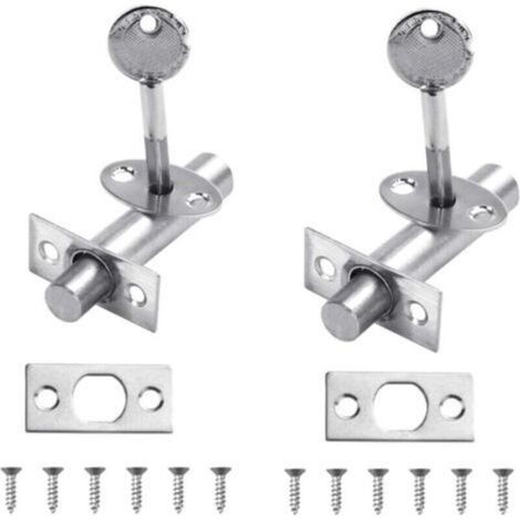 Lot de 2 cadenas de sécurité en acier inoxydable avec clé en forme d'étoile - Cadenas tubulaire antivol pour la maison et le restaurant