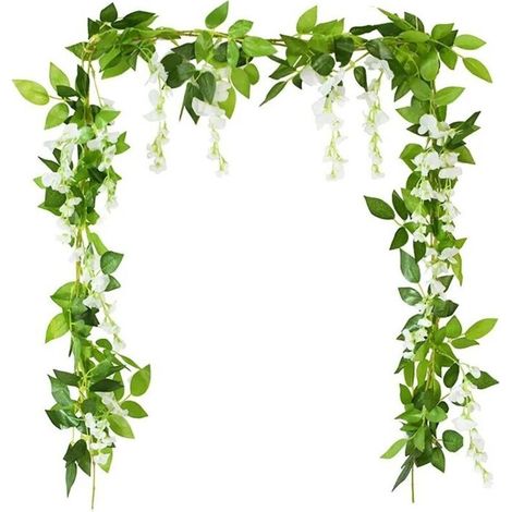 Guirlande de plantes artificielles de glycine,210cm, fausses fleurs de lierre, pour décorer un arc de mariage ou une fête prénatale (1/5)