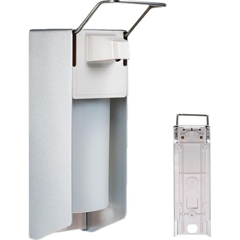Distributeur de savon liquide coudé, distributeur de savon mural  distributeur de douche pratique, distributeur de liquide vaisselle hygiénique, 8,3 x 15,5 x 26,1 cm pour salle de bain et cui (1/5)