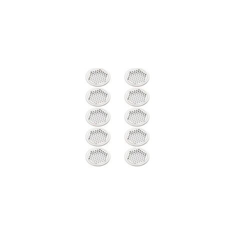 20 rejillas de ventilación redondas de acero inoxidable, aptas para armarios de cocina y muebles (53 mm) - Crezuo