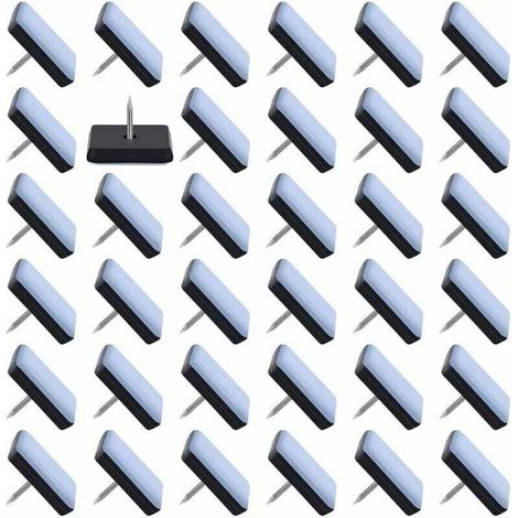 (25x25mm) 50 Stück Teflon-Möbelgleiter Möbelgleiter mit Nägeln Nagelgleiter für Stuhl (1/4)