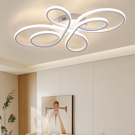Plafonnier LED 80 cm, lustre LED créatif à anneau de fleurs 82 W, plafonnier moderne, lumière blanche chaude 3 000 K (1/5)