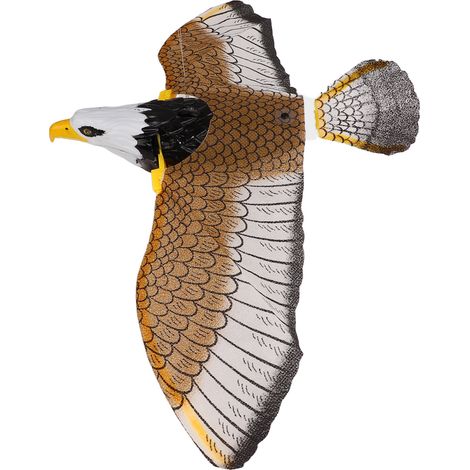 Jouet interactif pour chat en forme d'aigle réaliste avec sons et lumières, jouet automatique pour chaton, à fixer sur porte, mur ou plafond. (1/5)